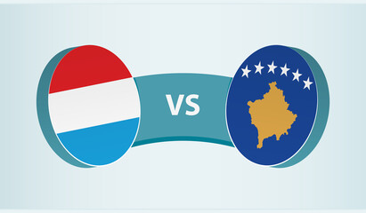 Luxembourg versus Kosovo, team sports competition concept.