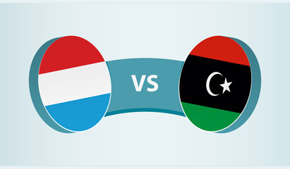 Luxembourg versus Libya, team sports competition concept.