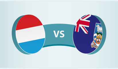 Luxembourg versus Falkland Islands, team sports competition concept.