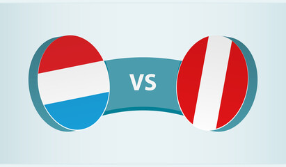 Luxembourg versus Peru, team sports competition concept.