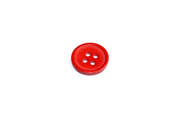 Obraz premium Red Shirt Button With isolated on White Background
