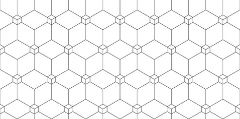 Abstract geometric background, vector illustration. hexagon lines pattern for banner or cover. Honeycomb cube shapes mosaic
