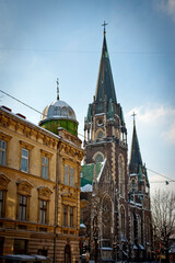 travel to the city of Lviv, Ukraine. Architecture, sights, temples