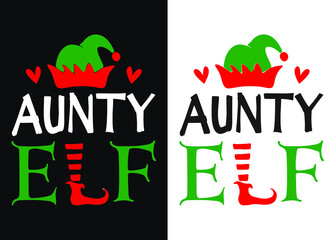 Aunty ELF Christmas T-shirt Design