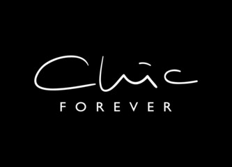Chic hand lettering slogan text on black, design for fashion graphics, t shirt prints etc - obrazy, fototapety, plakaty