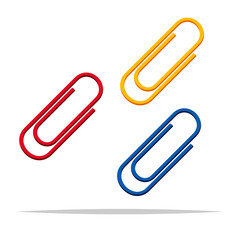 Paper clips vector isolated illustration