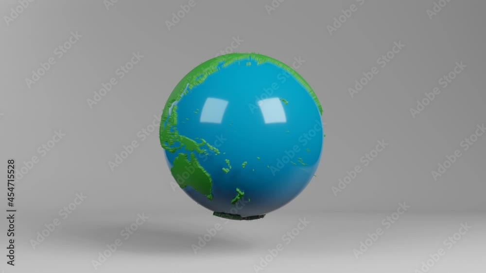 Wall mural 3d rendered earth model rotates on a white background. 3d planet concept 3d render element