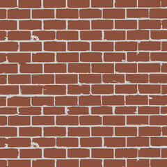 Cartoon red brick wall texture vector illustration