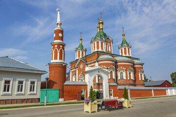 Exterior of the orthodox church of the Uspensky Brusensky women's monastery. Founded in 1552. Kolomna, Russia