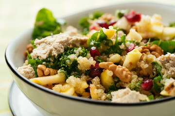 Kale Salad with Apples, Walnuts and Pomegranates
