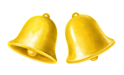 クリスマスのベル飾り　手描きイラスト