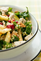 Kale Salad with Apples, Walnuts and Pomegranates