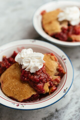 Vegan Raspberry Rhubarb Cobbler