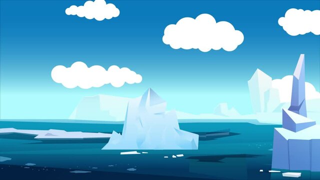 Iceberg Is Floating On The Ocean