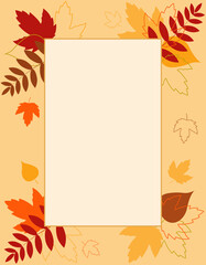 Autumn leaves background. Vector illustration. Autumn banner template for poster, flyer, invitation.