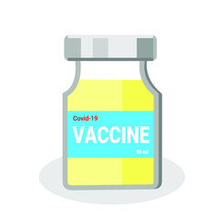 This illustration image is the shape of a Covid-19 vaccine bottle. This bottle is used for vaccination containers to make it easier to use. This picture is very suitable for the field of health, etc. 