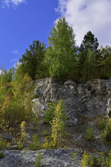 Fototapeta na wymiar Karsting rocks of the Kishert Territory