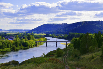 The wide valley of the Ural river Sylva