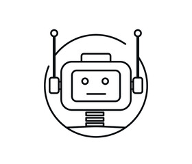 Robot icon.  Vector design template. flat vector illustration isolated on white. background.