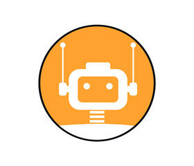 Robot icon.  Vector design template. flat vector illustration isolated on white. background.