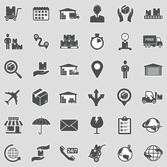 Logistic Icons. Sticker Design. Vector Illustration.