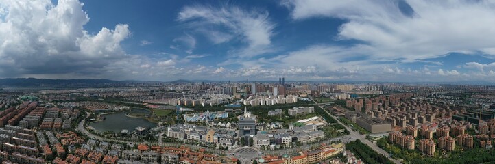 Fototapeta na wymiar aerial view of kungming city skyline