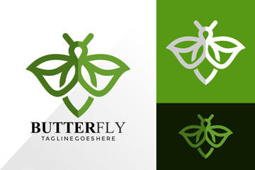 Butterfly Leaf Logo Design, Abstract Logos Designs Concept for Template