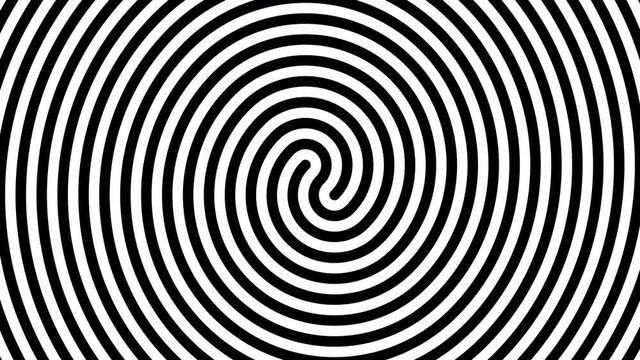 Motion graphic video animation. Hypno swirl spiral. Hypnosis vector circle tunnel element.