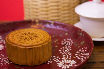 Close up Chinese Moon Cake for celebration Mid-Autumn Festival