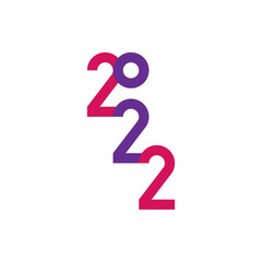 Original Inscription for new year 2022. Flat Vector Illustration EPS10.