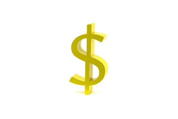 Money word in yellow on white isolated background .3d render illustration