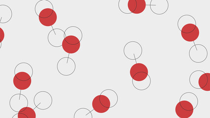 Horizontal minimalist geometric web banner. Background for business, book cover, booklet, advertising, restaurants, menus. Illustration with a glass of wine, red and black circles and lines on gray.