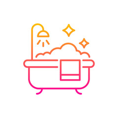 Shower bath vector gradient icon style illustration. EPS 10 file