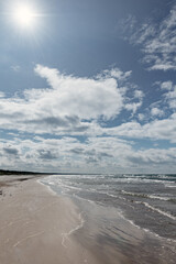 Sunny day by Baltic sea.