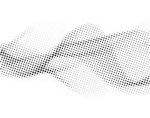 Abstract halftone wave background. Modern gradient halftone pattern vector illustration. Black and white Halftone dot art. 