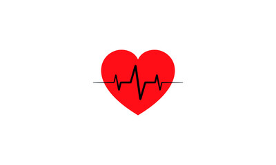 Heart beat vector icon,heart cardio icon