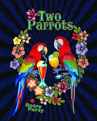 Red parrot macaw in the bar in Hawaii © omnipotent