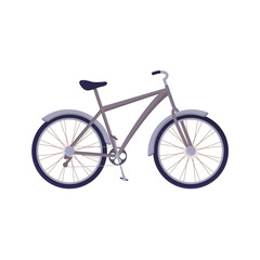 Fototapeta premium The bike rides in a cartoon style. Vector illustration of cycling, city transport and sports