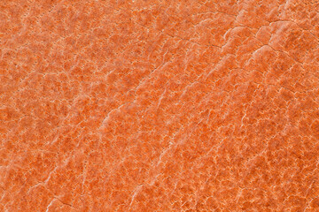 Leather natural orange, texture structure, close-up macro view