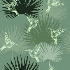 Tropical leaves. Exotic pattern. Creative seamless background. Fashion template for design, clothing, textiles