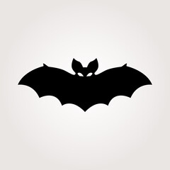 Bat black silhouette. Vector illustration