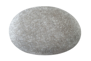 Stone pebble is oval gray smooth, isolated on white background with clipping path