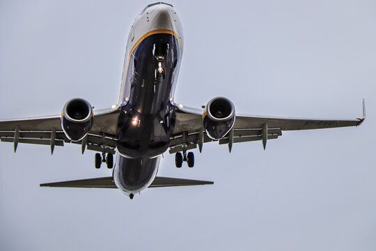 January 6, 2021 Birmingham Airport. Plane Against The Sky.