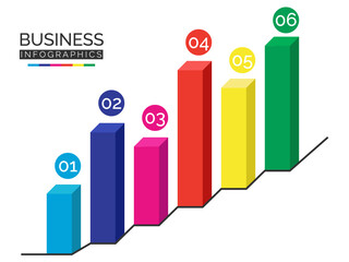 Colorful 3d Bars Infographic vector