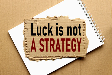 Luck Is Not a Strategy, lettering on paper with boxes