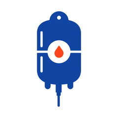 Blood bag vector glyph icon. Medical sign