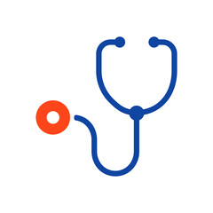 Medical stethoscope glyph icon. Medical sign