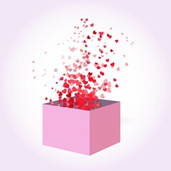 Opening gift box with hearts Vector