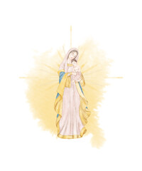 Christmas clip art collections Virgin Mary and Jesus