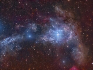 Obraz na płótnie Canvas The colorful reflection nebula vdB 15 around the Star CE Cam